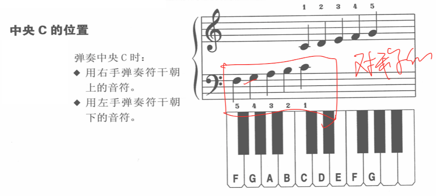 中央C的位置