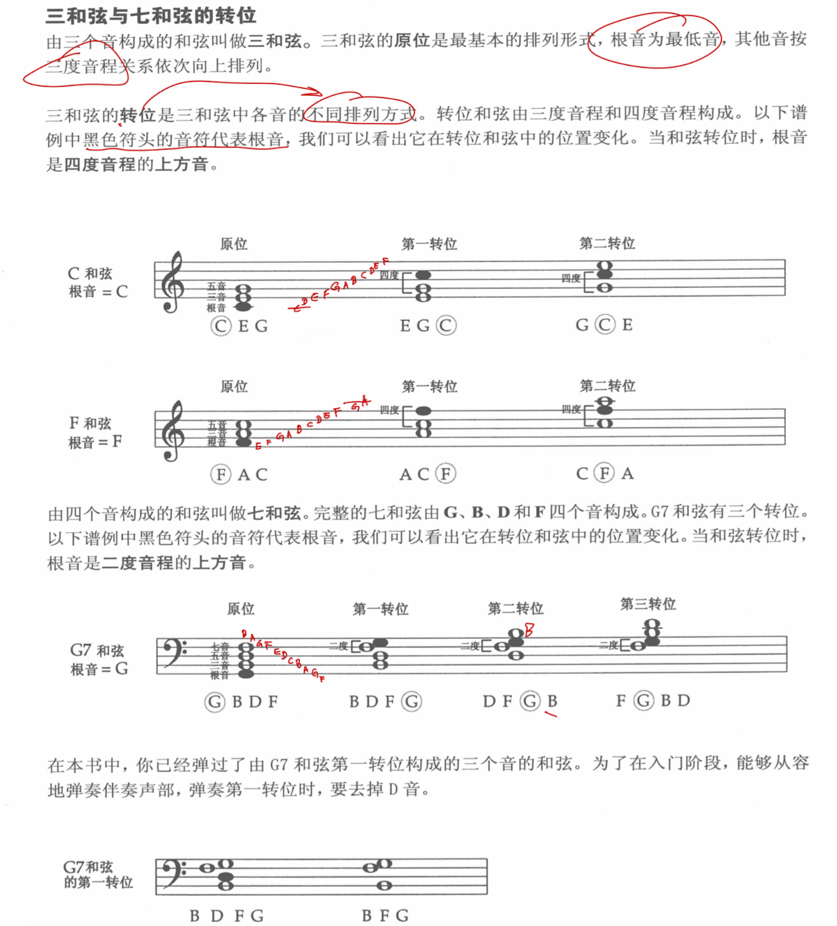 三和弦与七和弦的转位