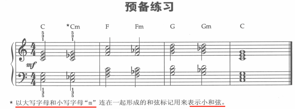 大和弦与小和弦练习